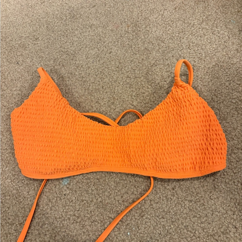 Hollister Orange Textured Bikini Bralette